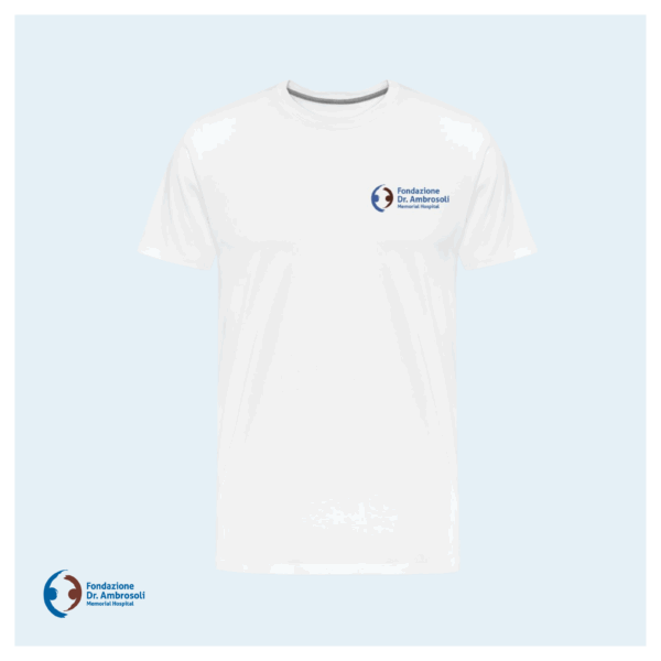 T-shirt bianca Fondazione Ambrosoli fronte