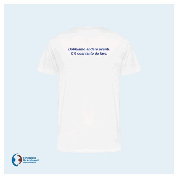 T-shirt bianca Fondazione Ambrosoli retro